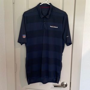 Nike Dri Fit Houston Texans Polo Shirt M Medium Navy Short Sleeve Collar